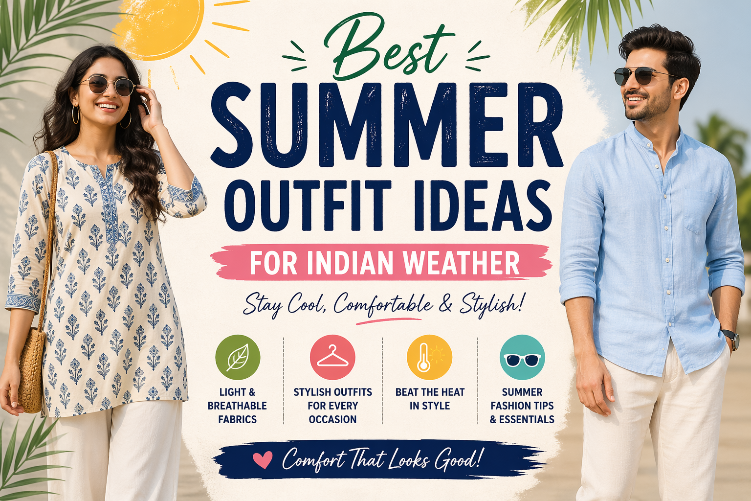 Simple summer outfit ideas for Indian weather with cotton clothes and light styles