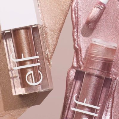 Liquid highlighter and glow stick makeup for a radiant and dewy skin finish