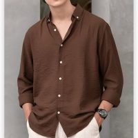 brown_ button _shirt_ men