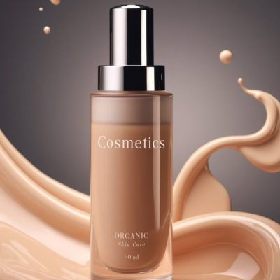 Liquid foundation bottle with smooth, creamy texture for flawless and even skin tone